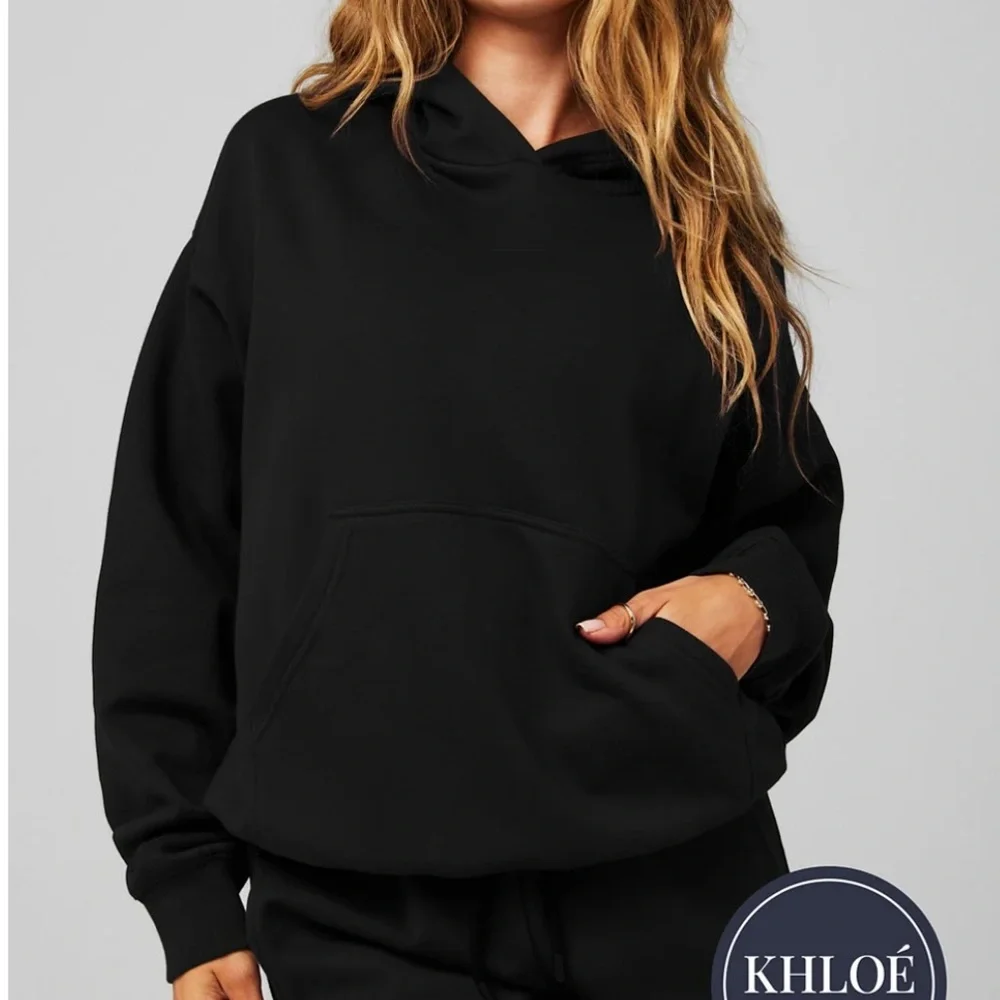 NWT Fabletics Black Sweatshirt Hoodie Small - Picture 2 of 3